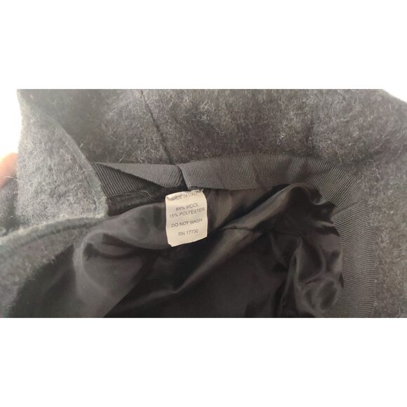 Platina Women's Charcoal Gray Wool Blend Cloche Hat With Ruffled Brim - Picture 8 of 11